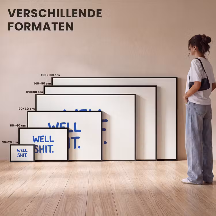 Canvas met lijst - Blauw - Quote - Wit — 7
