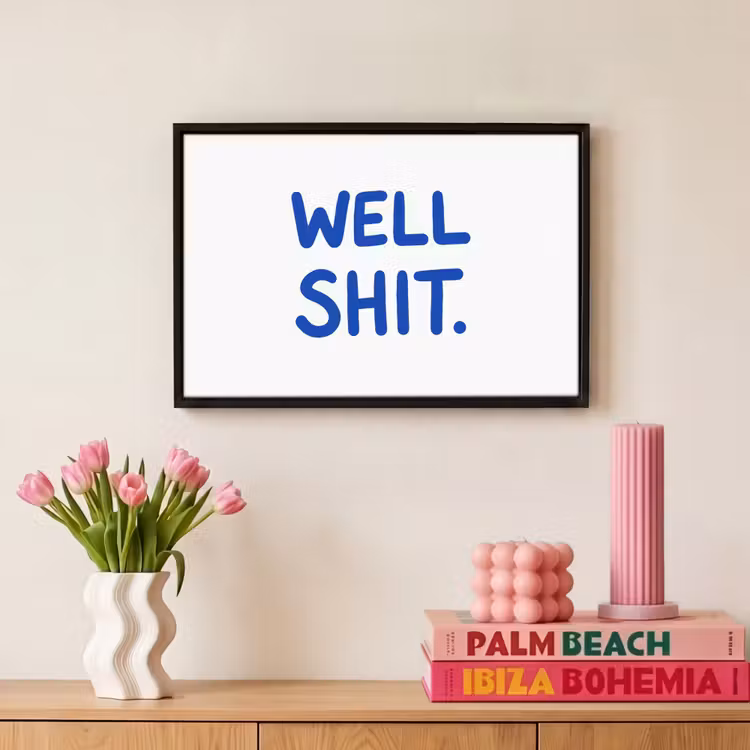 Canvas met lijst - Blauw - Quote - Wit — 8