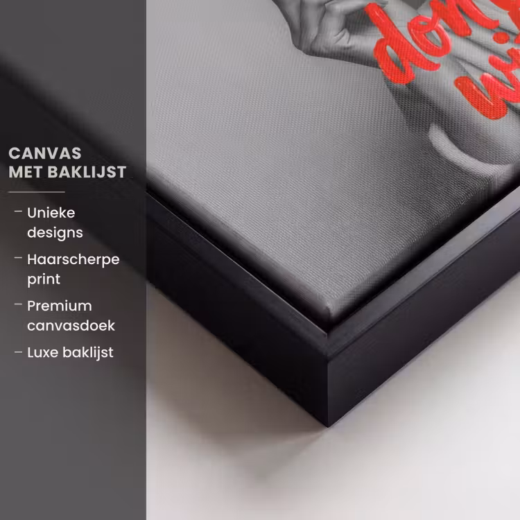 Canvas met lijst - Don't mess with me - Wijn - Vrouw - Sigaret — 5