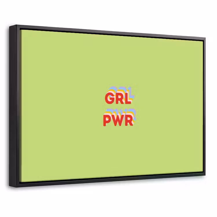 Canvas met lijst - Grl pwr - Groen - Rood - 3D — 1