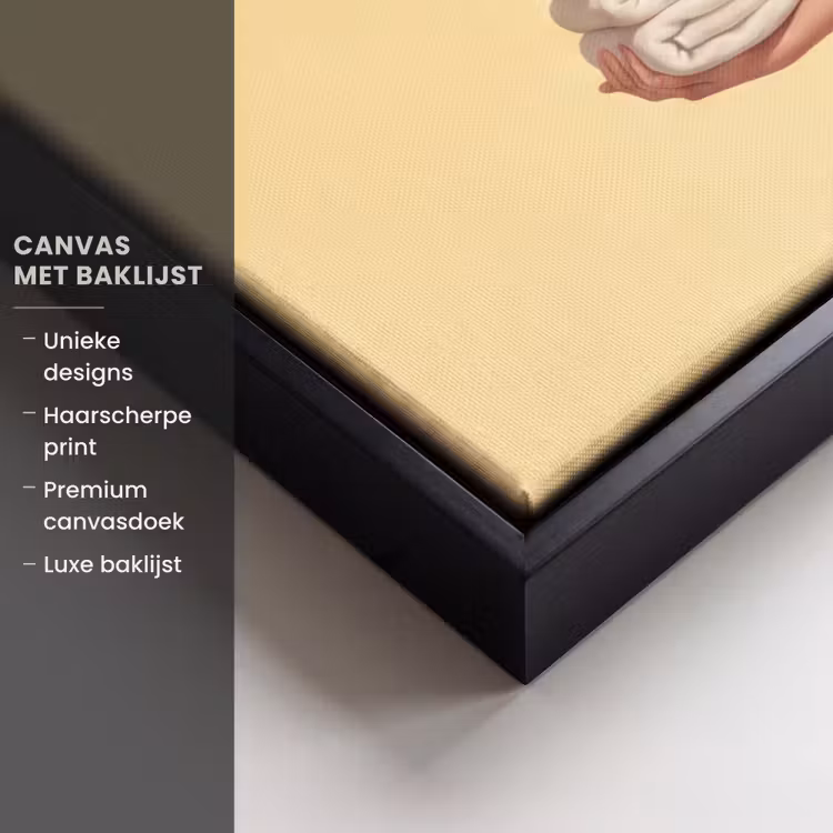 Canvas met lijst - Handdoeken - Vrouw - Jurk - Roze — 5
