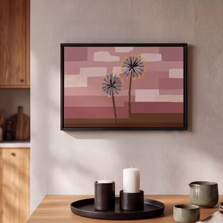 Canvas met lijst - Illustratie - Bloemen - Vlakken - Abstract — 2