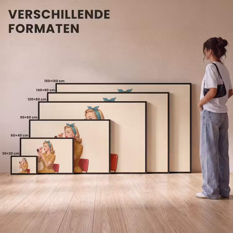 Canvas met lijst - Illustratie - Mascara - Vrouw - Geel — 7