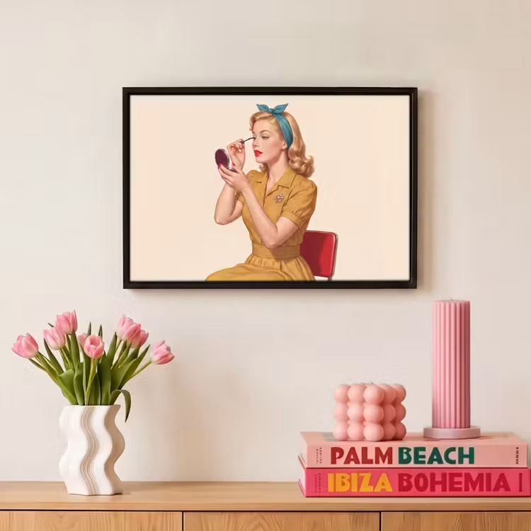 Canvas met lijst - Illustratie - Mascara - Vrouw - Geel — 8