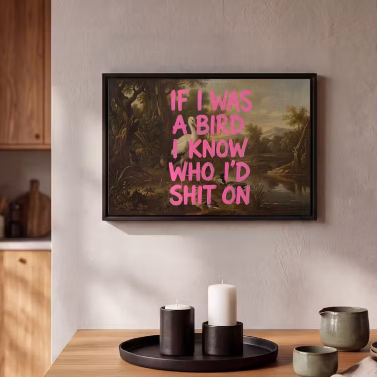 Canvas met lijst - Klassiek - Humor - Roze — 2