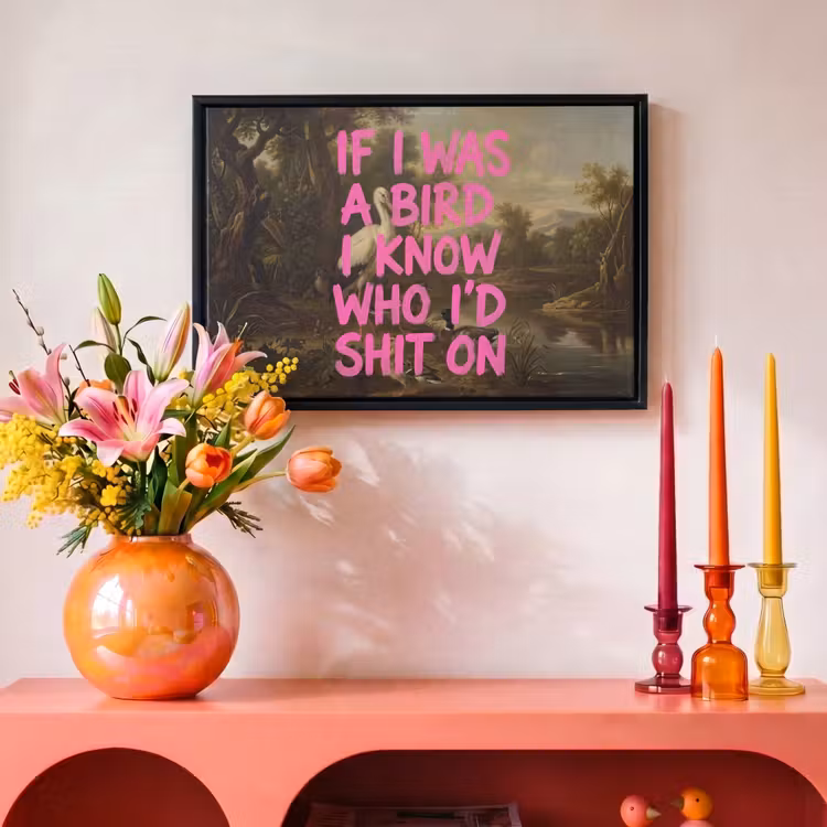 Canvas met lijst - Klassiek - Humor - Roze — 4