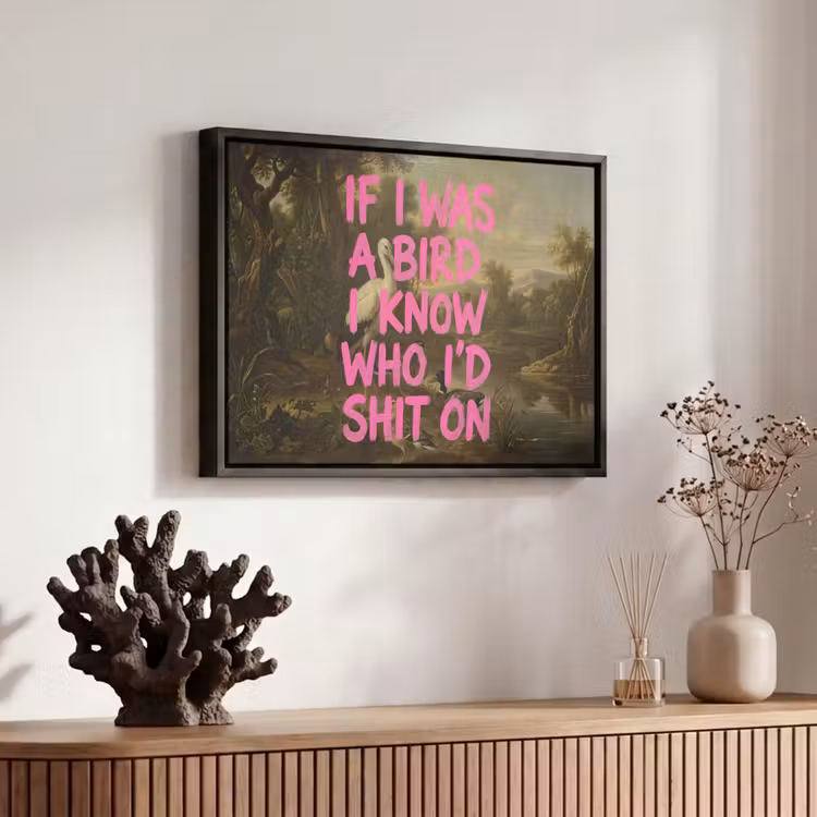Canvas met lijst - Klassiek - Humor - Roze — 6