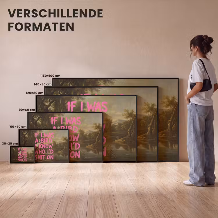 Canvas met lijst - Klassiek - Humor - Roze — 7