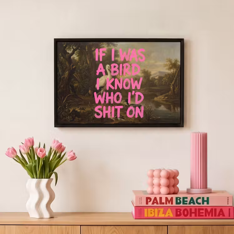 Canvas met lijst - Klassiek - Humor - Roze — 8