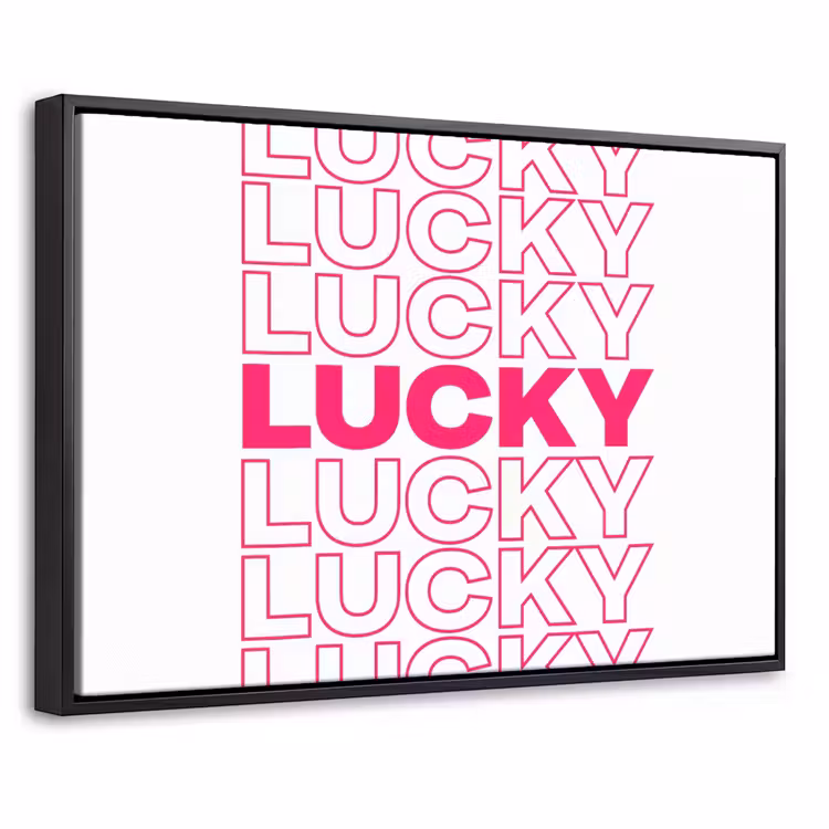 Canvas met lijst - Lucky - Roze - Patroon — 1