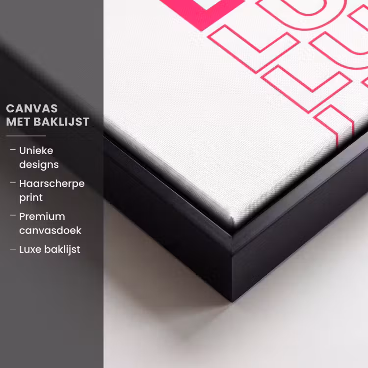 Canvas met lijst - Lucky - Roze - Patroon — 5