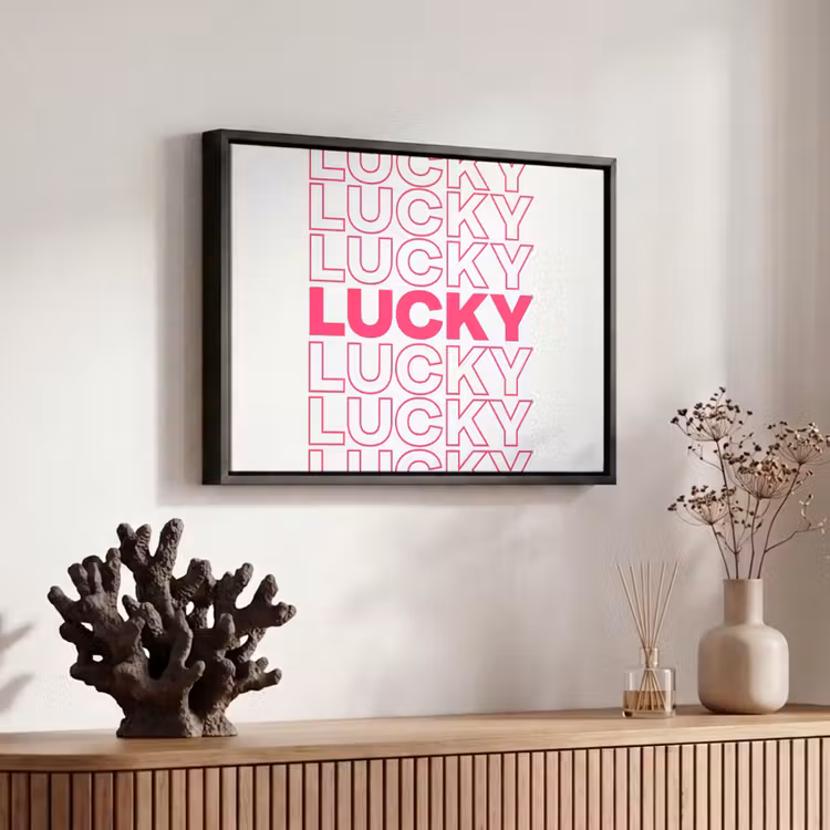 Canvas met lijst - Lucky - Roze - Patroon — 6