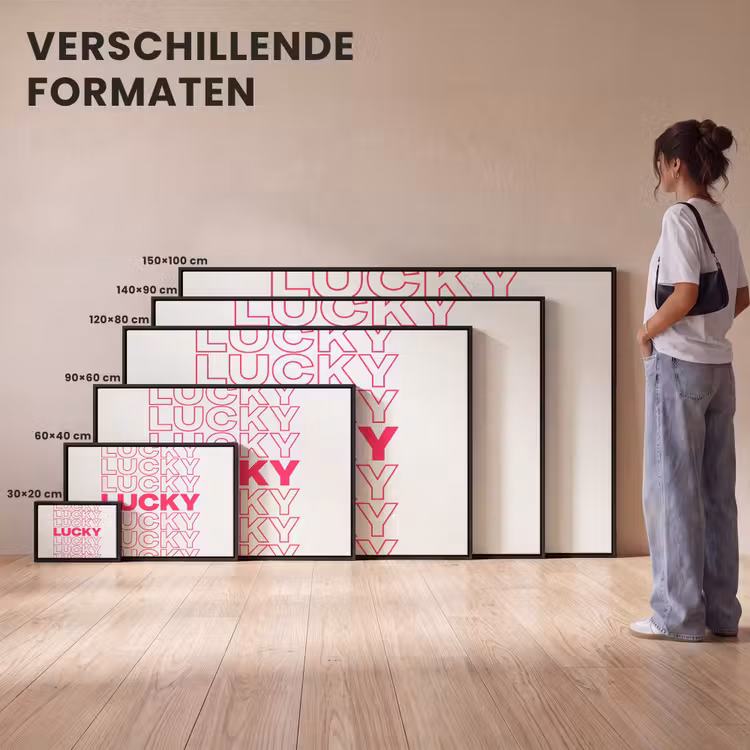 Canvas met lijst - Lucky - Roze - Patroon — 7