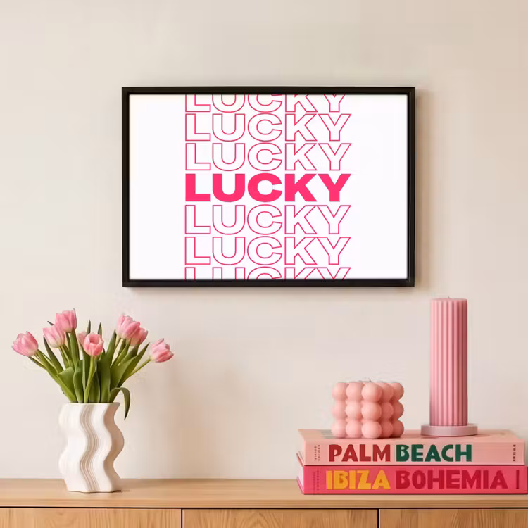 Canvas met lijst - Lucky - Roze - Patroon — 8