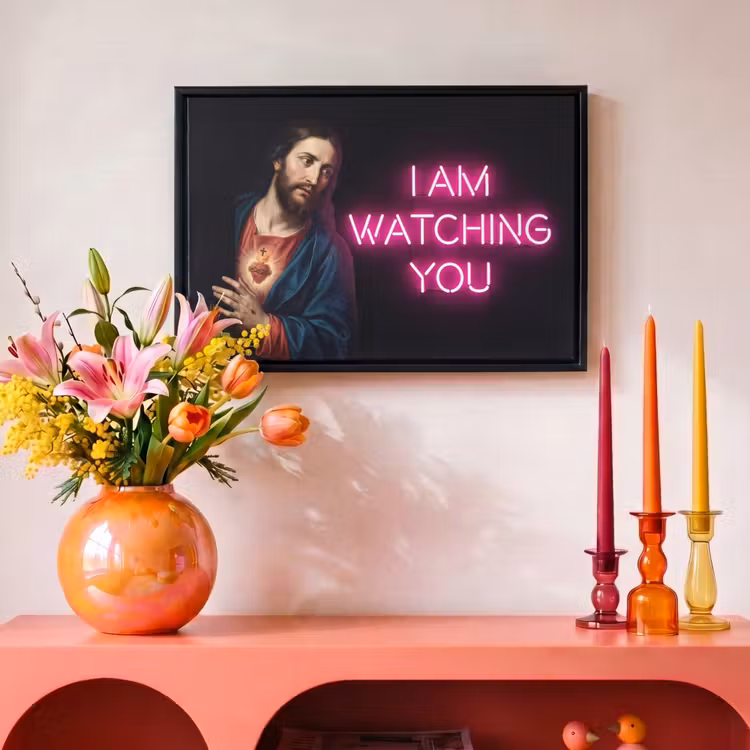 Canvas met lijst - Man - Tekst - Neon — 4