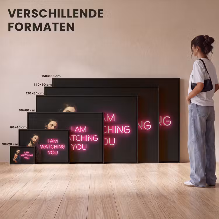 Canvas met lijst - Man - Tekst - Neon — 7