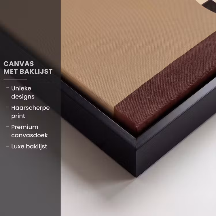 Canvas met lijst - Minimalistisch - Vaas - Bloemen - Bruin — 5