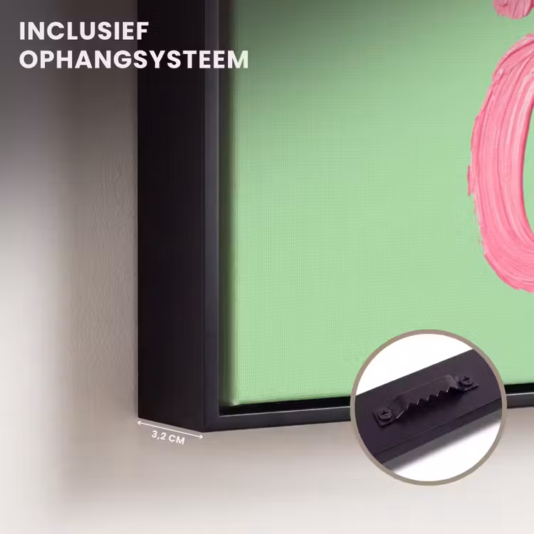 Canvas met lijst - Mon cheri - Groen - Roze — 3