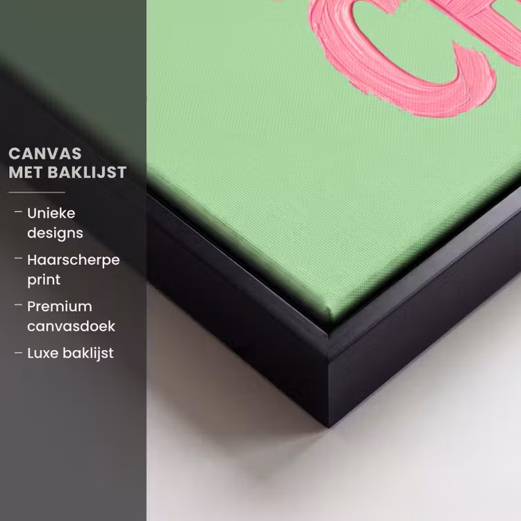 Canvas met lijst - Mon cheri - Groen - Roze — 5