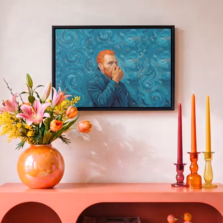 Canvas met lijst - Portret - Klassiek - Blauw — 4