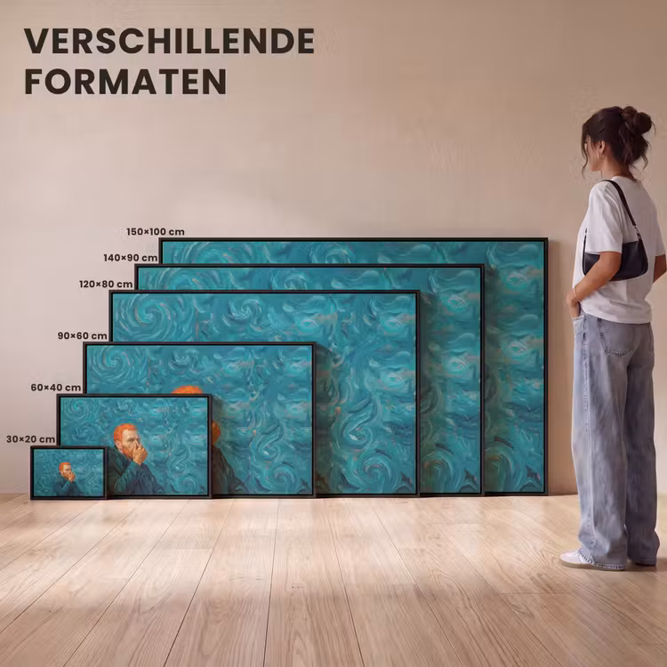 Canvas met lijst - Portret - Klassiek - Blauw — 7