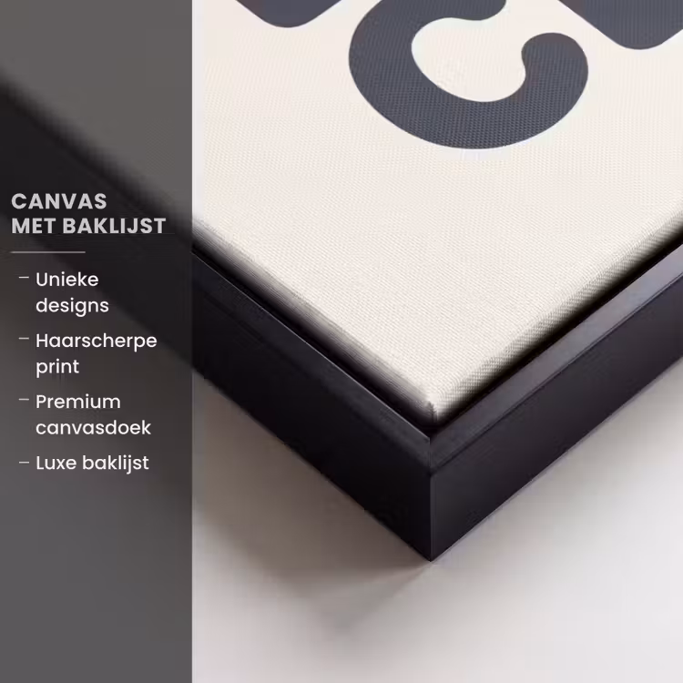 Canvas met lijst - Quote - Grijs - Wit — 5