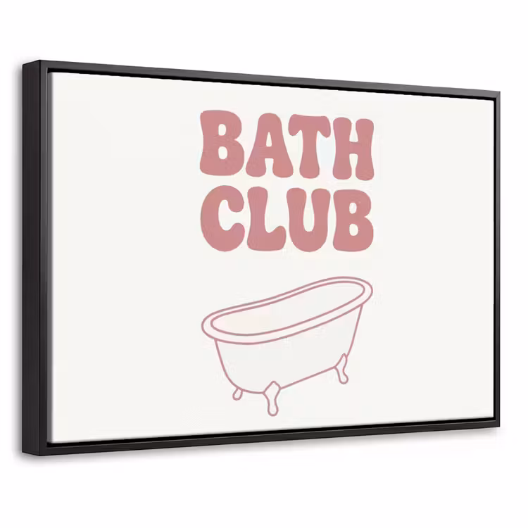 Canvas met lijst - Retro - Bad - Roze — 1