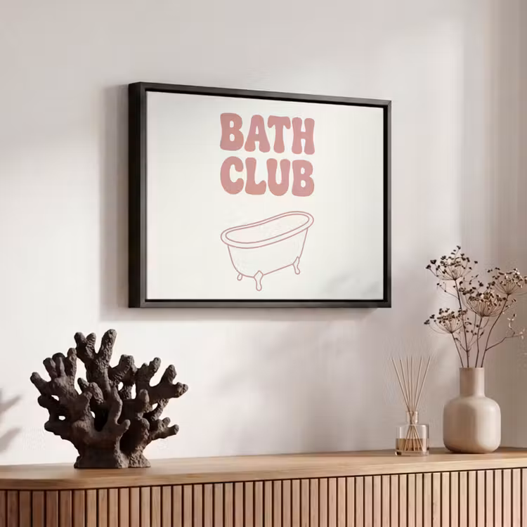 Canvas met lijst - Retro - Bad - Roze — 6