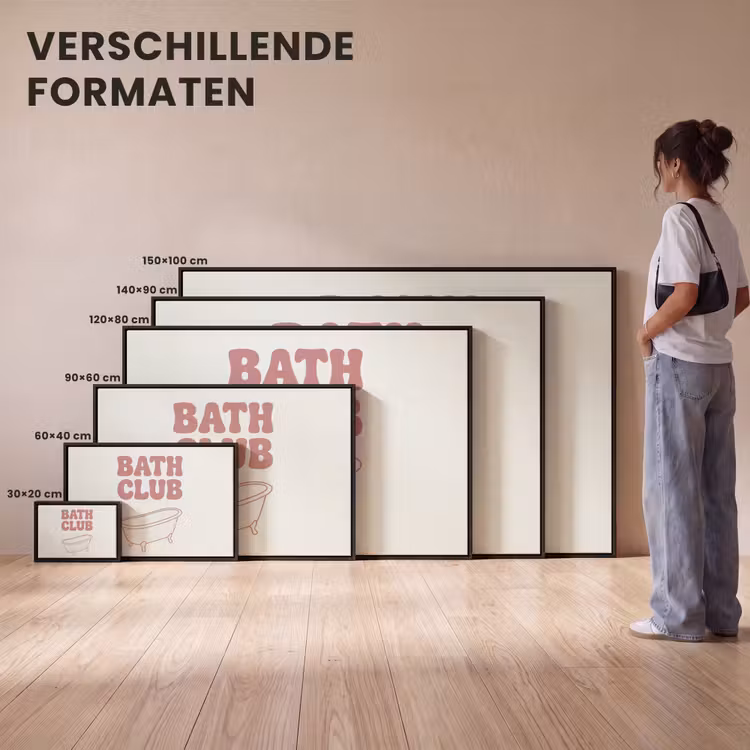 Canvas met lijst - Retro - Bad - Roze — 7