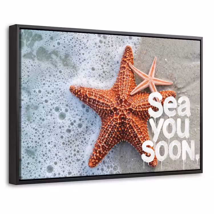 Canvas met lijst - Sea you soon - Zeester - Zee — 1