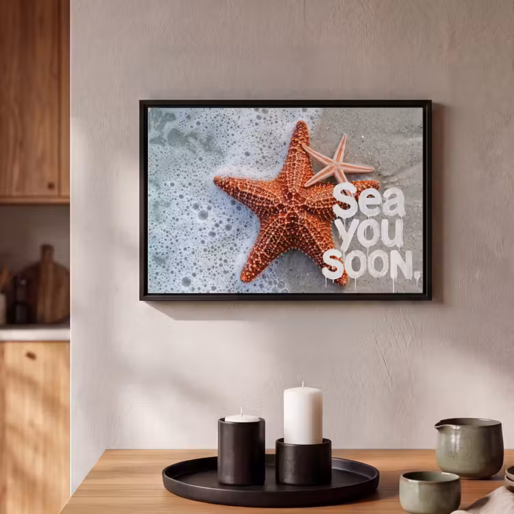 Canvas met lijst - Sea you soon - Zeester - Zee — 2