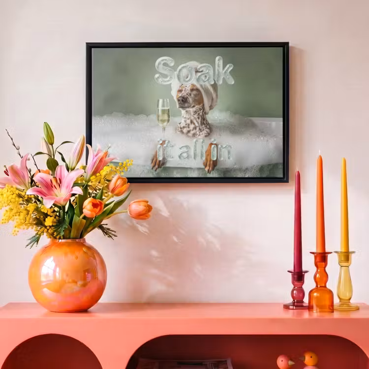 Canvas met lijst - Soak it all in - Hond - Bad — 4