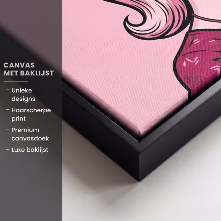 Canvas met lijst - Vintage - Vrouw - Roze — 5