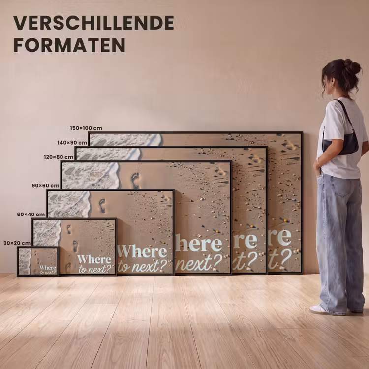 Canvas met lijst - Where to next - Strand - Voetstappen — 7