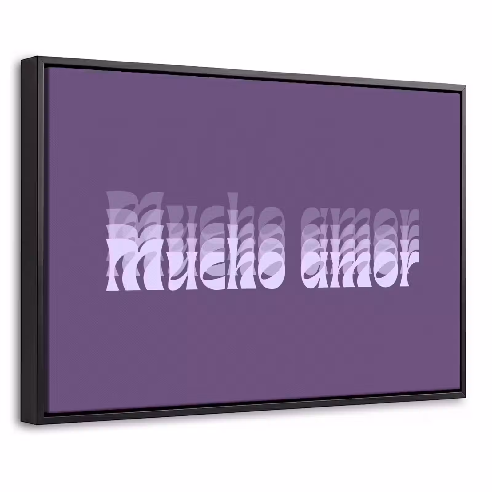 Canvas met lijst - Mucho amor - Paars - Grafisch — 1