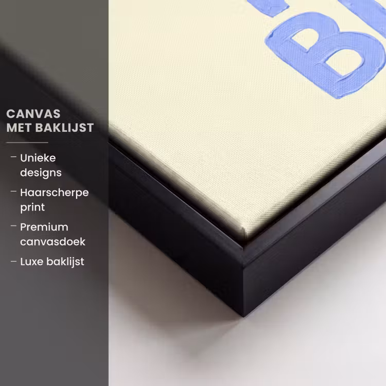 Canvas met lijst - 100% that bitch - Blauw - Wit — 5