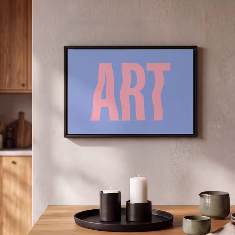 Canvas met lijst - Art - Roze - Blauw — 2