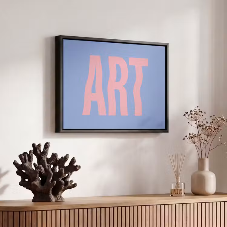 Canvas met lijst - Art - Roze - Blauw — 6