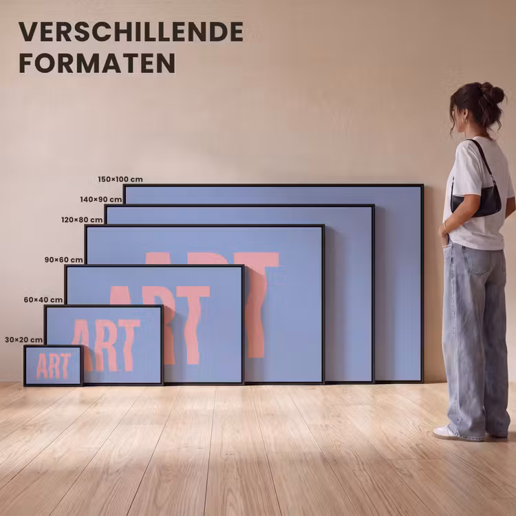 Canvas met lijst - Art - Roze - Blauw — 7