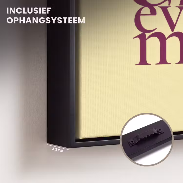 Canvas met lijst - Cherish every moment - Cocktailglas - Geel — 3