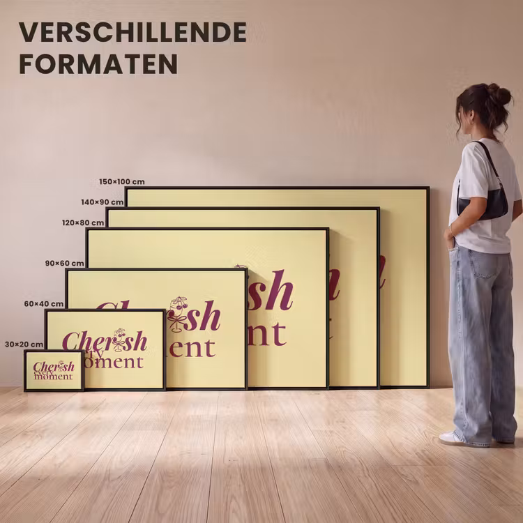 Canvas met lijst - Cherish every moment - Cocktailglas - Geel — 7
