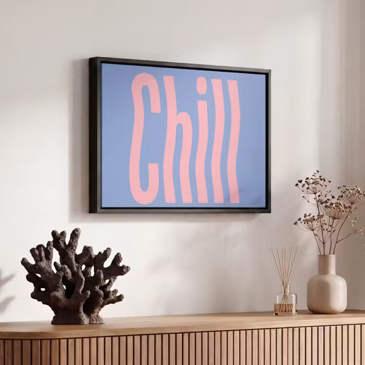 Canvas met lijst - Chill - Roze - Blauw - Golvend — 6