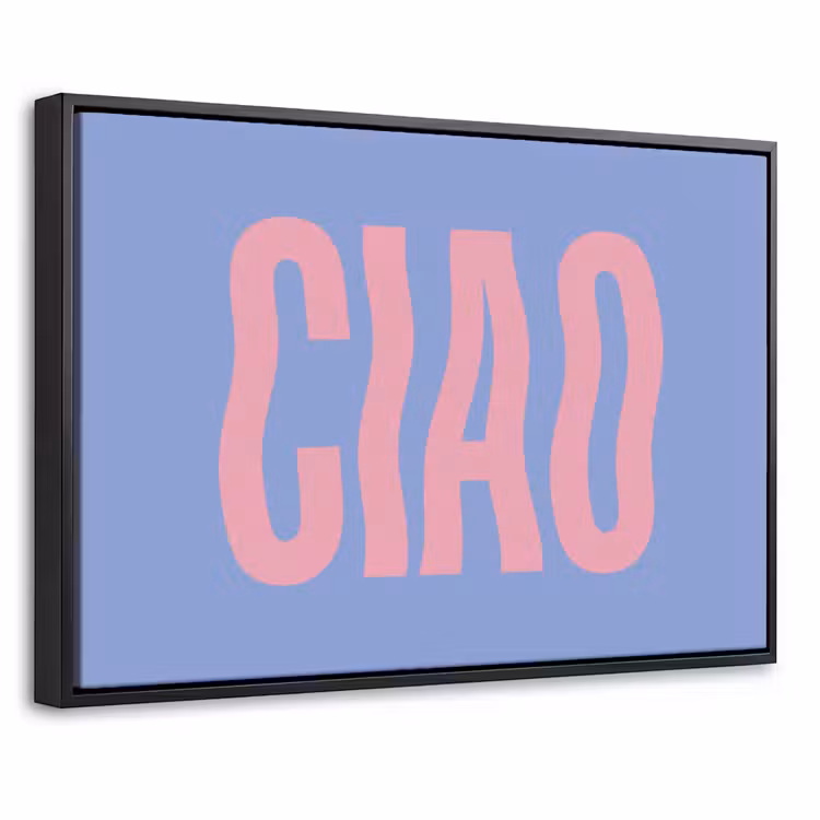 Canvas met lijst - Ciao - Roze - Blauw - Golvend — 1