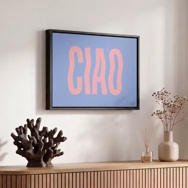 Canvas met lijst - Ciao - Roze - Blauw - Golvend — 6