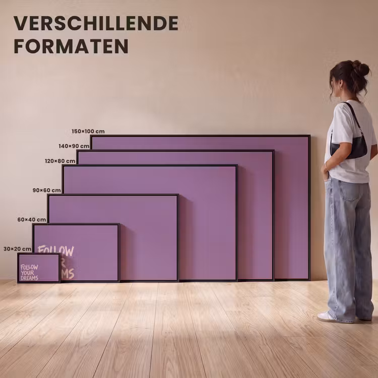 Canvas met lijst - Follow your dreams - Paars - Penseeltextuur — 7