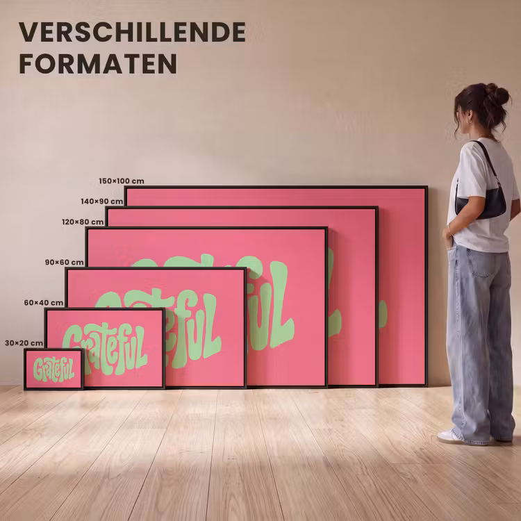 Canvas met lijst - Grateful - Groen - Grafisch - Vloeiend — 7