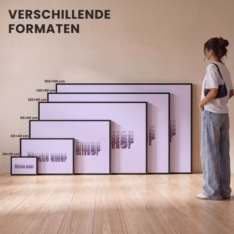 Canvas met lijst - Mucho amor - Paars - Gelaagde letters — 7