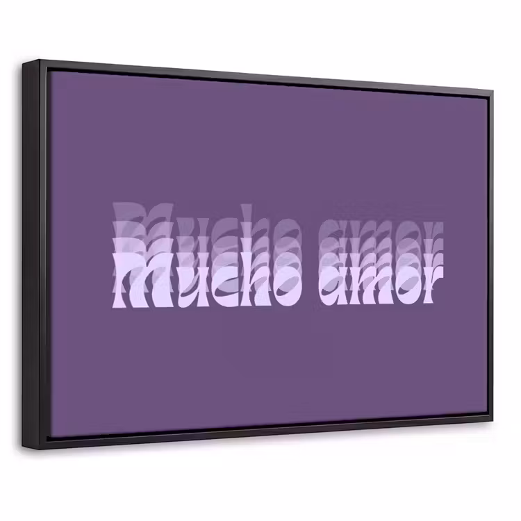 Canvas met lijst - Mucho amor - Paars - Grafisch — 1