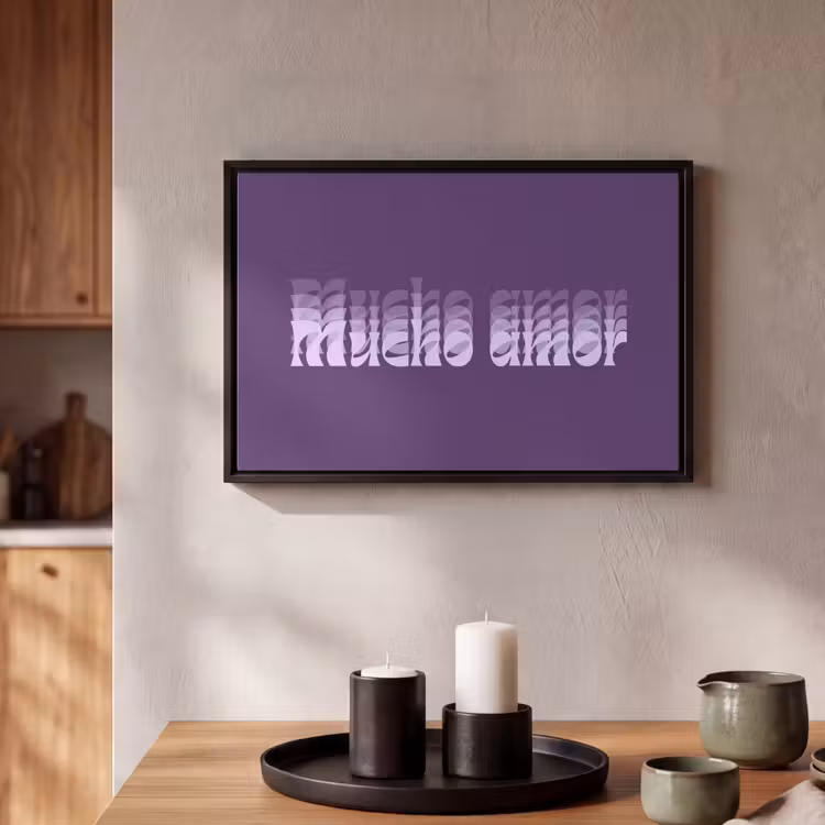 Canvas met lijst - Mucho amor - Paars - Grafisch — 2