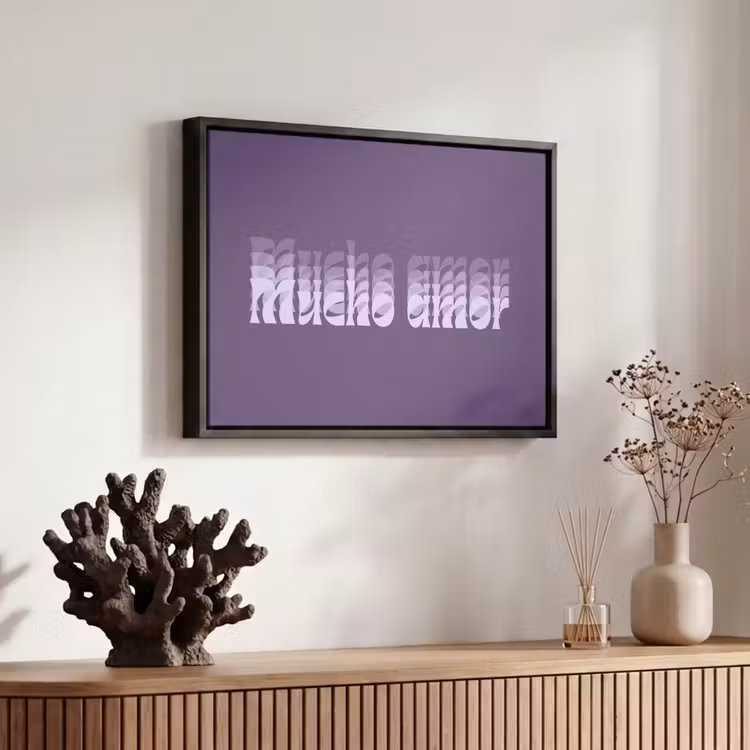 Canvas met lijst - Mucho amor - Paars - Grafisch — 6